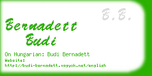 bernadett budi business card